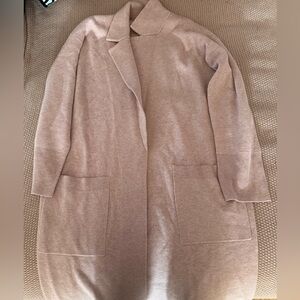 J Crew Reimagined Pale Pink Cotton Wool Open Front Cardigan Sweater Women Small